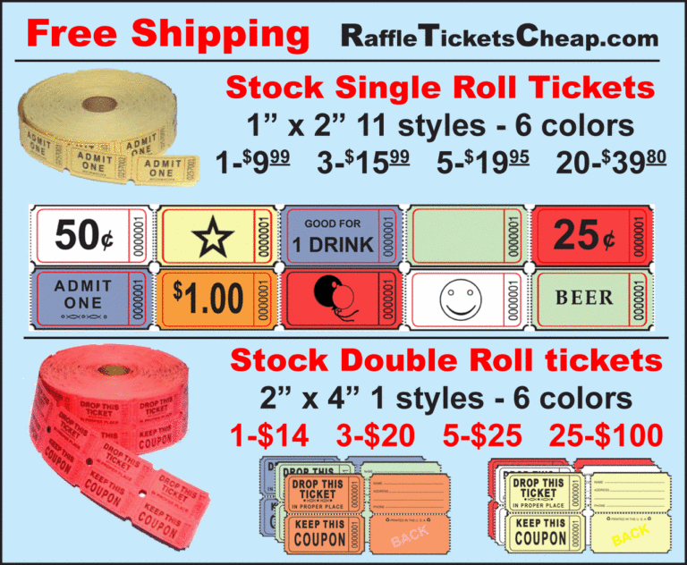 Chinese Auction Roll Tickets Raffle Ticket